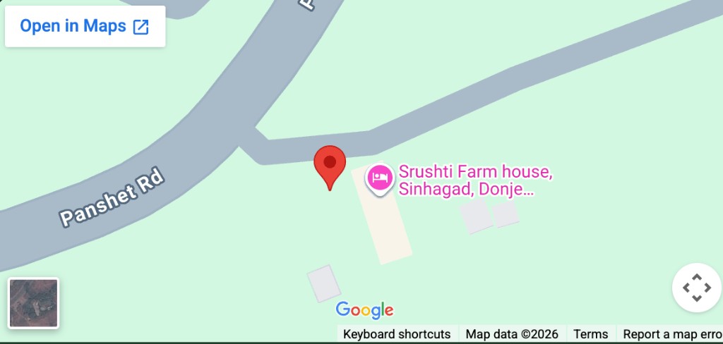 Map showing Srushti Farm House, Sinhgad, Donje, Pune